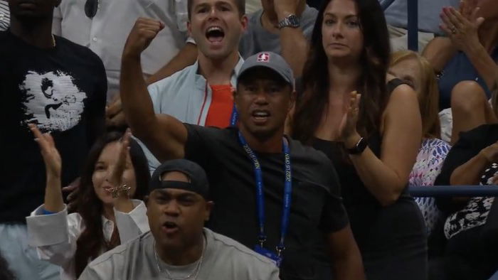 Tiger Woods supports Serena Williams at US Open Tennis
